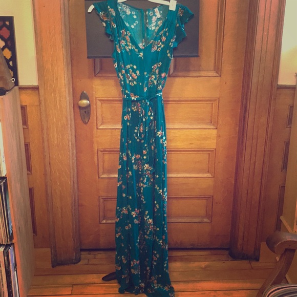 Xhilaration Pants - NWT Green Floral Jumpsuit (Size S)